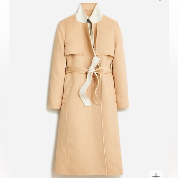 J crew natural sand Harriet trench coat in double-faced blend - Picture 4 of 6